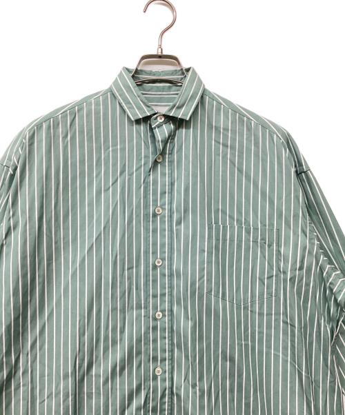 ticca（ティッカ）ticca (ティッカ) Stripe Shirt Dress(ストライプ シャツ ドレス) ホワイト×グリーン サイズ:Fの古着・服飾アイテム