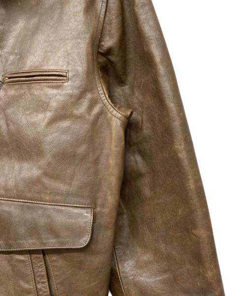 POLO SPORT（ポロスポーツ）POLO SPORT (ポロスポーツ) シングルレザーライダースジャケット ブラウン サイズ:Lの古着・服飾アイテム