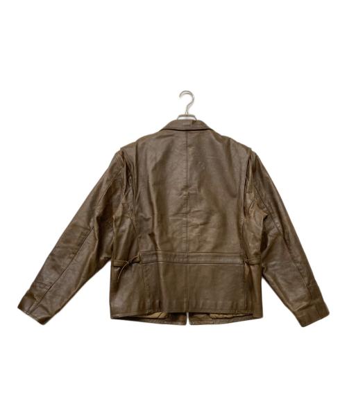 POLO SPORT（ポロスポーツ）POLO SPORT (ポロスポーツ) シングルレザーライダースジャケット ブラウン サイズ:Lの古着・服飾アイテム