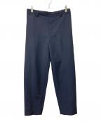 MARGARET HOWELLマーガレットハウエル）の古着「LINEN WOOL HOPSACK PANTS(リネン ウール ホップサック パンツ)」｜ネイビー