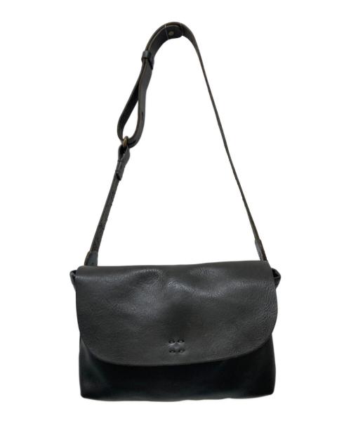 SLOW（スロウ）SLOW (スロウ) フラップレザーショルダーバッグ ブラックの古着・服飾アイテム