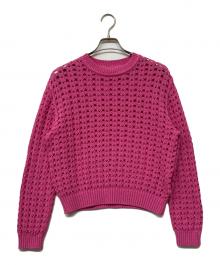 theory luxe（セオリーリュクス）の古着「カットパターンニット」｜ショッキングピンク