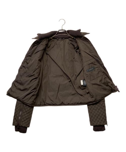 GUCCI（グッチ）GUCCI (グッチ) GGエンボスアーム カラーブロック中綿ジャケット ブラウン×オレンジ サイズ:size42の古着・服飾アイテム