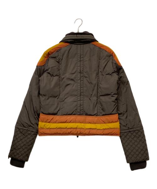 GUCCI（グッチ）GUCCI (グッチ) GGエンボスアーム カラーブロック中綿ジャケット ブラウン×オレンジ サイズ:size42の古着・服飾アイテム
