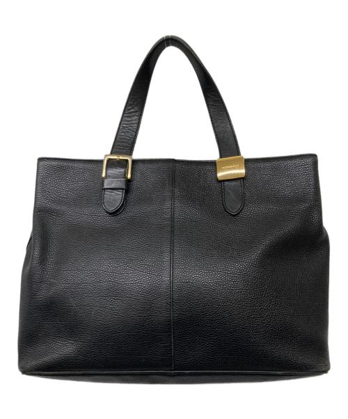 BURBERRY（バーバリー）BURBERRY (バーバリー) 裏ノバチェックシボ革レザーハンドバッグ ブラックの古着・服飾アイテム