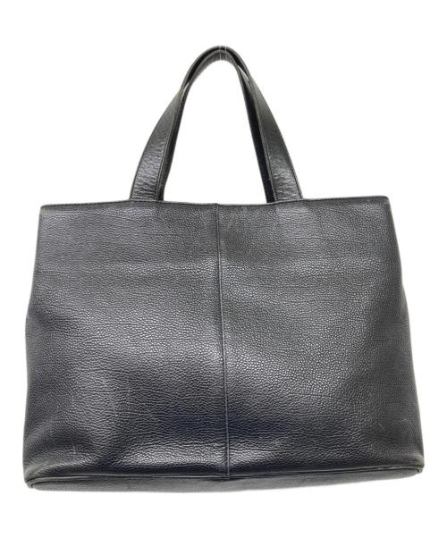 BURBERRY（バーバリー）BURBERRY (バーバリー) 裏ノバチェックシボ革レザーハンドバッグ ブラックの古着・服飾アイテム