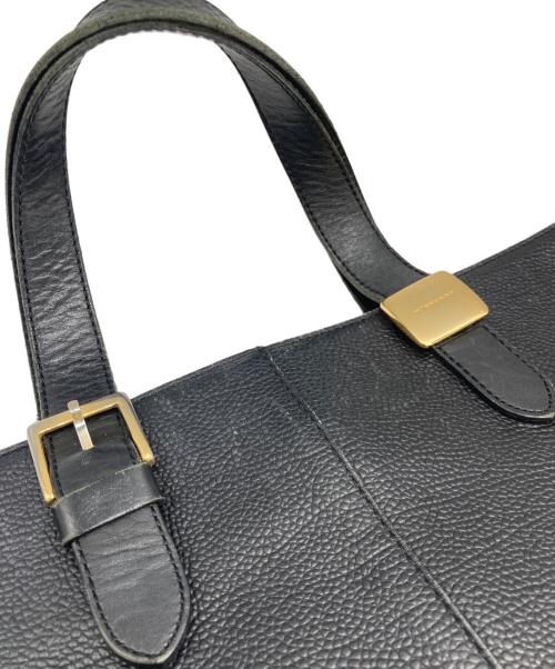 BURBERRY（バーバリー）BURBERRY (バーバリー) 裏ノバチェックシボ革レザーハンドバッグ ブラックの古着・服飾アイテム