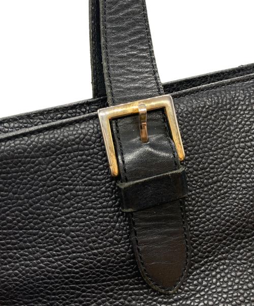 BURBERRY（バーバリー）BURBERRY (バーバリー) 裏ノバチェックシボ革レザーハンドバッグ ブラックの古着・服飾アイテム