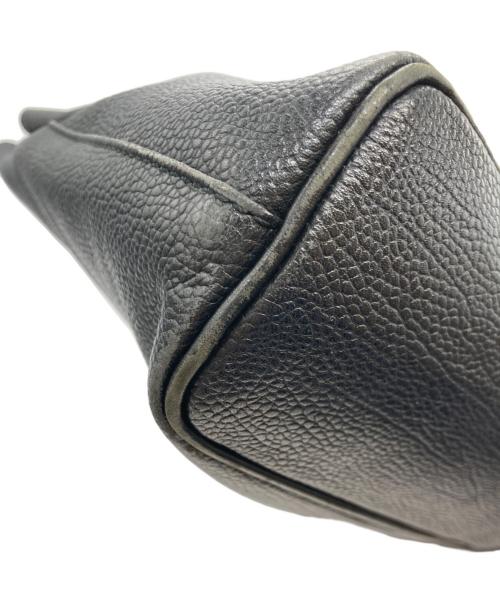 BURBERRY（バーバリー）BURBERRY (バーバリー) 裏ノバチェックシボ革レザーハンドバッグ ブラックの古着・服飾アイテム