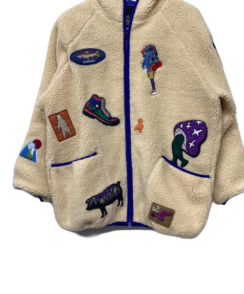 go slow caravan（ゴースローキャラバン）go slow caravan (ゴースローキャラバン) ボア刺繍ジャケット ブルー×ベージュ サイズ:3の古着・服飾アイテム