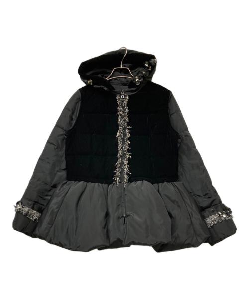 CHESTY（チェスティ）CHESTY (チェスティ) フリンジ2WAY中綿ジャケット ブラック サイズ:不明の古着・服飾アイテム
