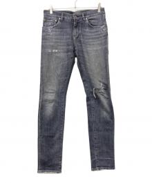 DOLCE & GABBANA（ドルチェ＆ガッバーナ）の古着「ダメージ加工デニムパンツ」｜ブラック