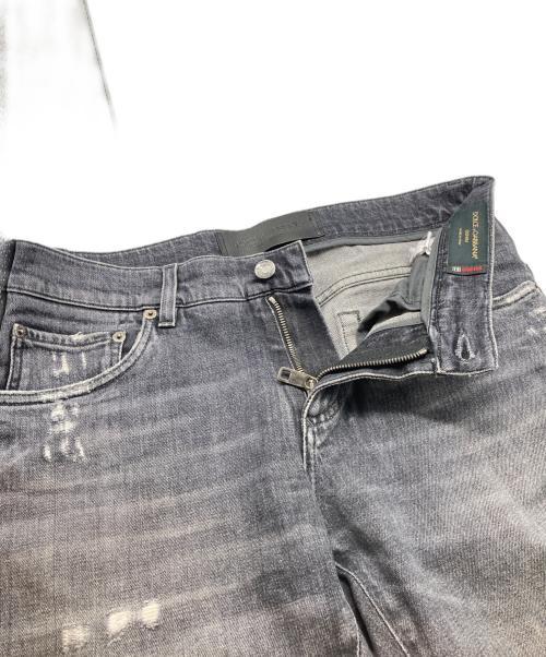 DOLCE & GABBANA（ドルチェ＆ガッバーナ）DOLCE & GABBANA (ドルチェ＆ガッバーナ) ダメージ加工デニムパンツ ブラック サイズ:46の古着・服飾アイテム
