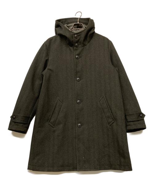 green label relaxing（グリーンレーベルリラクシング）green label relaxing (グリーンレーベルリラクシング) CM K テックツイード フード コート ブラウン サイズ:SIZELの古着・服飾アイテム
