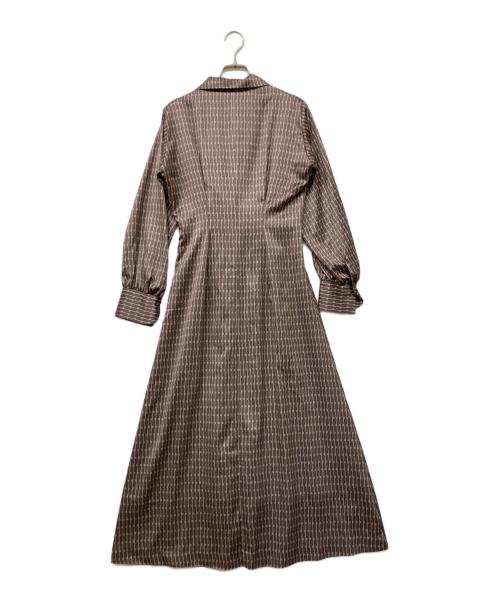 anuans（アニュアンス）anuans (アニュアンス) ジオメトリックカシュクールワンピース ブラウン サイズ:FREEの古着・服飾アイテム
