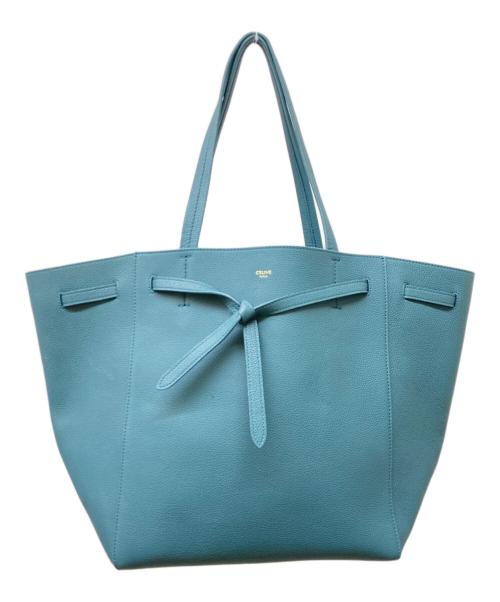 CELINE（セリーヌ）CELINE (セリーヌ) カバファントム スモールレザートートバッグ ブルーの古着・服飾アイテム