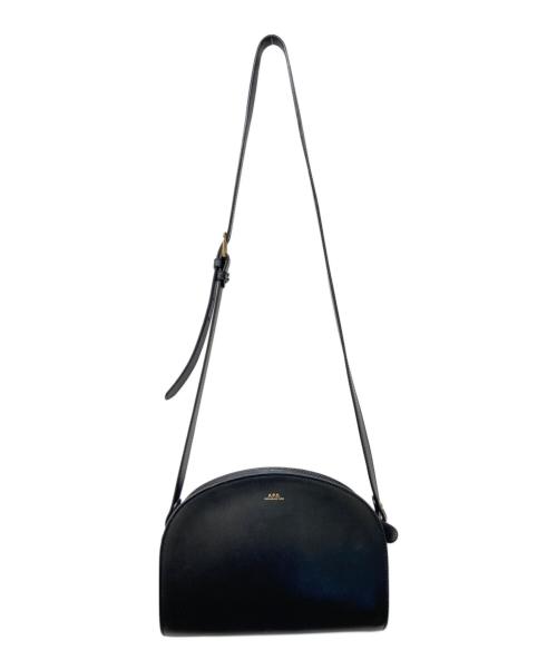 A.P.C.（アーペーセー）A.P.C. (アーペーセー) ハーフムーン レザーショルダーバッグ ブラックの古着・服飾アイテム