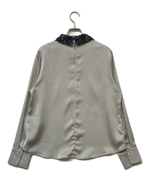 SHIPS（シップス）SHIPS (シップス) サテン レースカラー ブラウス ゴールド サイズ:Freeの古着・服飾アイテム