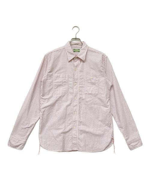 SUGAR CANE LIGHT（シュガーケーン ライト）SUGAR CANE LIGHT (シュガーケーン ライト) ストライプシャツ ピンク サイズ:SIZE Lの古着・服飾アイテム