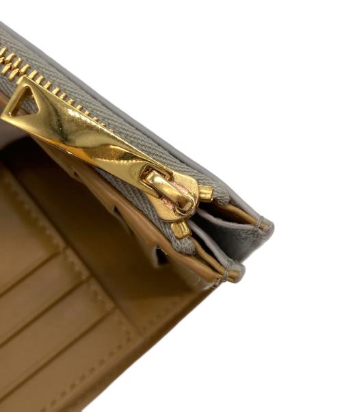 BOTTEGA VENETA（ボッテガベネタ）BOTTEGA VENETA (ボッテガベネタ) イントレチャート3つ折り財布 グレー×スカイブルーの古着・服飾アイテム