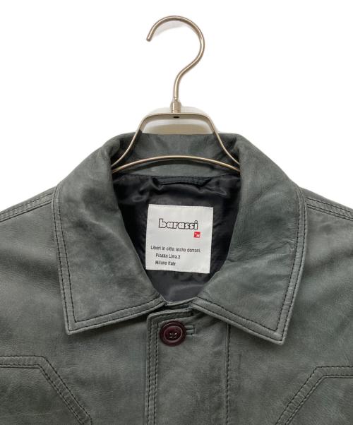 Barassi（バラシ）Barassi (バラシ) シープスキン レザージップジャケット ブラック サイズ:48の古着・服飾アイテム