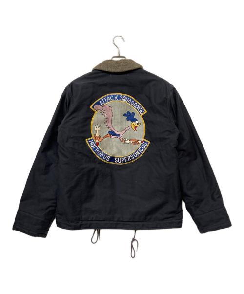 BUZZ RICKSON'S（バズリクソンズ）Buzz Rickson's (バズリクソンズ) VA-36 Looney Tunes Road Runner  N-1DECK JACKET/ルーニーチューンズロードランナー エヌワンデッキジャケット ネイビー サイズ:40の古着・服飾アイテム