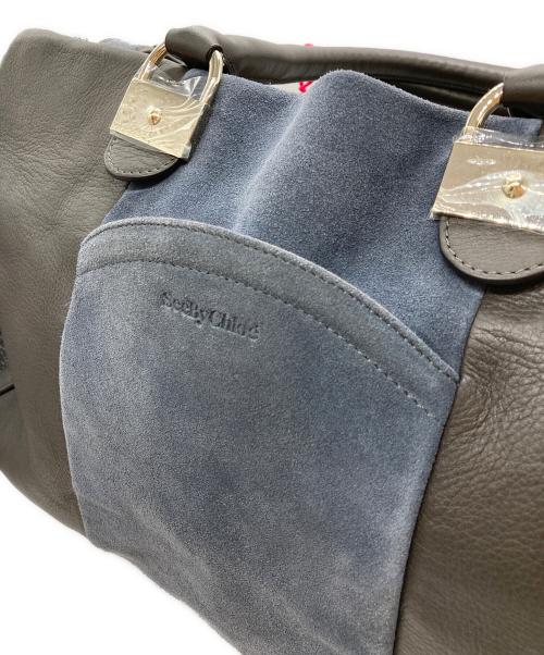 SEE BY CHLOE（シーバイクロエ）SEE BY CHLOE (シーバイクロエ) レザースウェード切替2WAYショルダーバッグ チャコールグレー×ブルーの古着・服飾アイテム