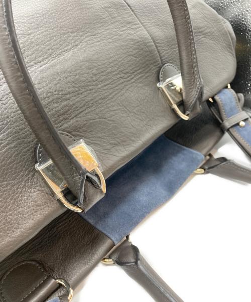 SEE BY CHLOE（シーバイクロエ）SEE BY CHLOE (シーバイクロエ) レザースウェード切替2WAYショルダーバッグ チャコールグレー×ブルーの古着・服飾アイテム