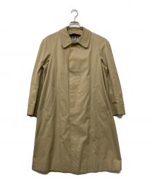 Aquascutum（アクアスキュータム）の古着「裏地チェックステンカラーコート」｜ベージュ