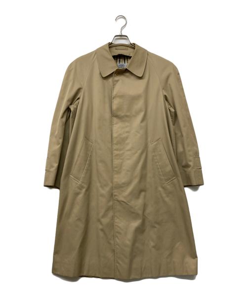Aquascutum（アクアスキュータム）Aquascutum (アクアスキュータム) 裏地チェックステンカラーコート ベージュ サイズ:不明の古着・服飾アイテム