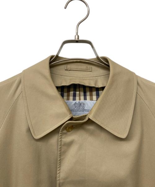 Aquascutum（アクアスキュータム）Aquascutum (アクアスキュータム) 裏地チェックステンカラーコート ベージュ サイズ:不明の古着・服飾アイテム