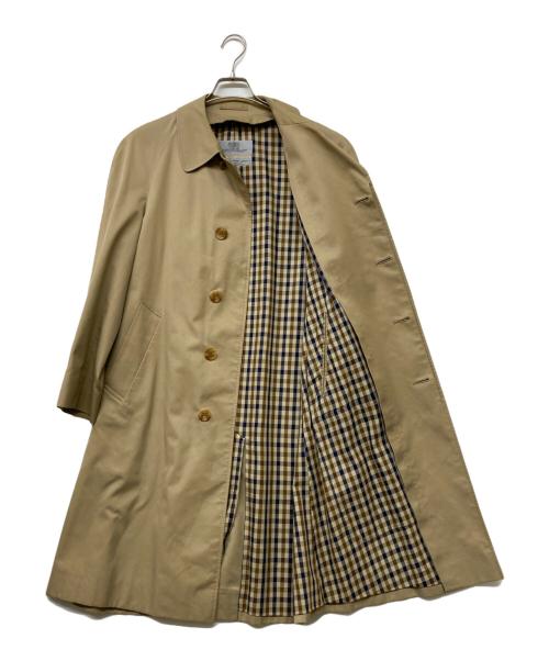 Aquascutum（アクアスキュータム）Aquascutum (アクアスキュータム) 裏地チェックステンカラーコート ベージュ サイズ:不明の古着・服飾アイテム