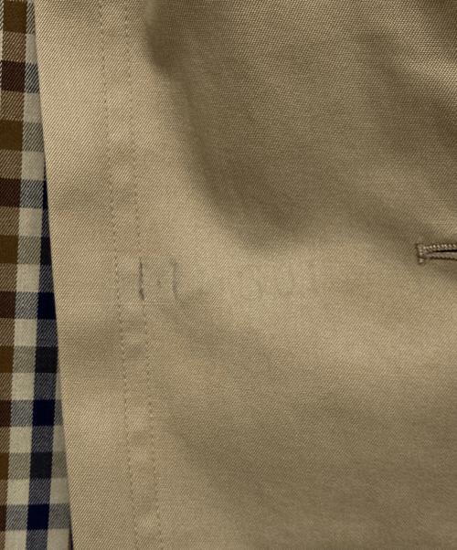 Aquascutum（アクアスキュータム）Aquascutum (アクアスキュータム) 裏地チェックステンカラーコート ベージュ サイズ:不明の古着・服飾アイテム