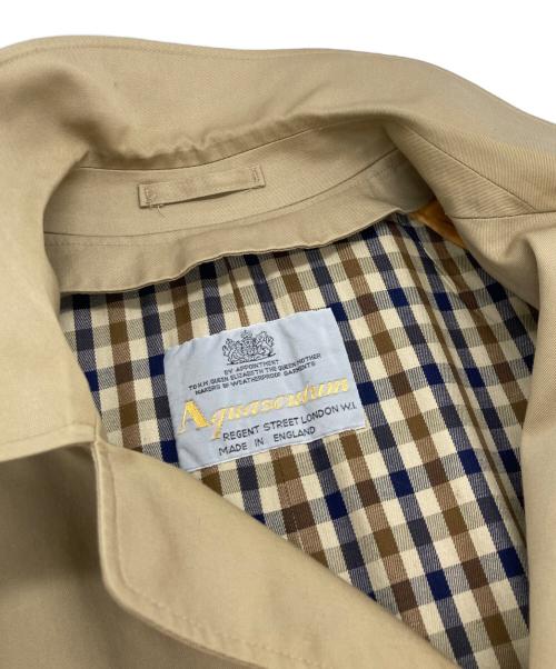 Aquascutum（アクアスキュータム）Aquascutum (アクアスキュータム) 裏地チェックステンカラーコート ベージュ サイズ:不明の古着・服飾アイテム
