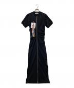 MSGMエムエスジーエム）の古着「Gathered-side zip-up dress(ギャザード サイド ジップアップ ドレス)」｜ブラック
