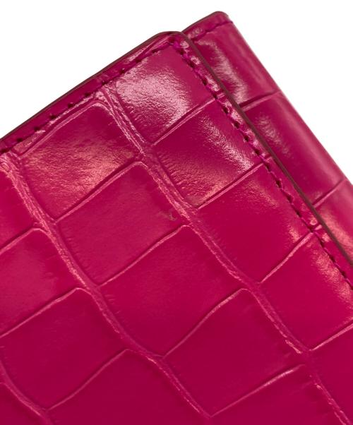 Kate Spade（ケイトスペード）Kate Spade (ケイトスペード) ラヴィットクロコエンボスパイフォールドフラップウォレット ピンクの古着・服飾アイテム