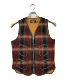 RRL（ダブルアールエル）の古着「チェック柄ウールベスト」｜レッド