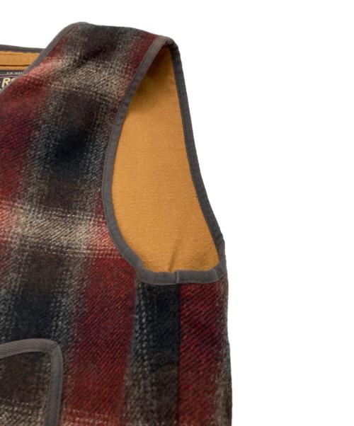 RRL（ダブルアールエル）RRL (ダブルアールエル) チェック柄ウールベスト レッド サイズ:XSの古着・服飾アイテム