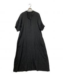journal standard L'essage（ジャーナルスタンダード レサージュ）の古着「フレンチリネンスキッパーワンピース」｜ブラック
