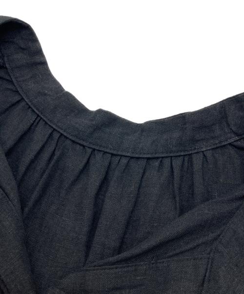journal standard L'essage（ジャーナルスタンダード レサージュ）journal standard L'essage (ジャーナルスタンダード レサージュ) フレンチリネンスキッパーワンピース ブラック サイズ:size38の古着・服飾アイテム
