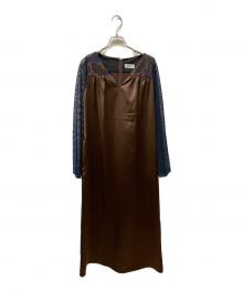 sahara（サハラ）の古着「Mesh Sleeve Dress」｜ブラウン