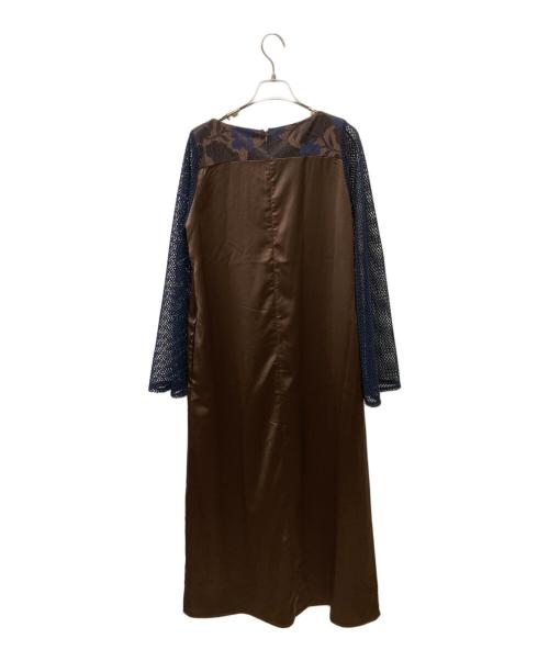 sahara（サハラ）sahara (サハラ) Mesh Sleeve Dress ブラウン サイズ:Freeの古着・服飾アイテム