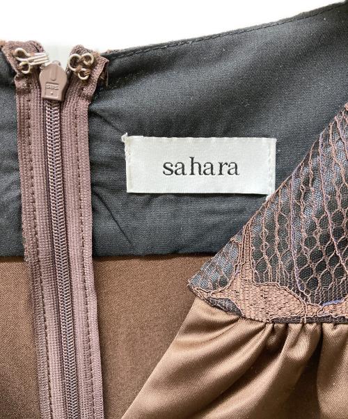 sahara（サハラ）sahara (サハラ) Mesh Sleeve Dress ブラウン サイズ:Freeの古着・服飾アイテム