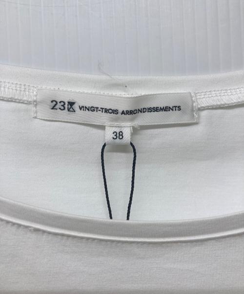 23区（ニジュウサンク）23区 (ニジュウサンク) 23AW ナチュラルコットンベアコンビ カットソー ホワイト×ブルー サイズ:38 未使用品の古着・服飾アイテム