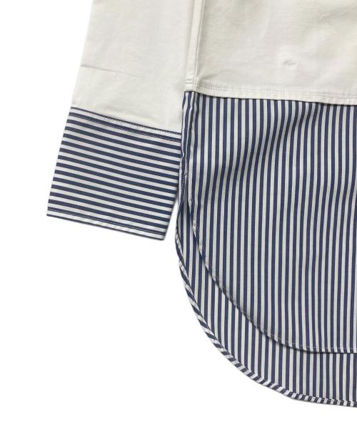 23区（ニジュウサンク）23区 (ニジュウサンク) 23AW ナチュラルコットンベアコンビ カットソー ホワイト×ブルー サイズ:38 未使用品の古着・服飾アイテム