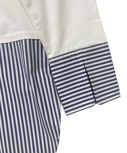23区（ニジュウサンク）23区 (ニジュウサンク) 23AW ナチュラルコットンベアコンビ カットソー ホワイト×ブルー サイズ:38 未使用品の古着・服飾アイテム