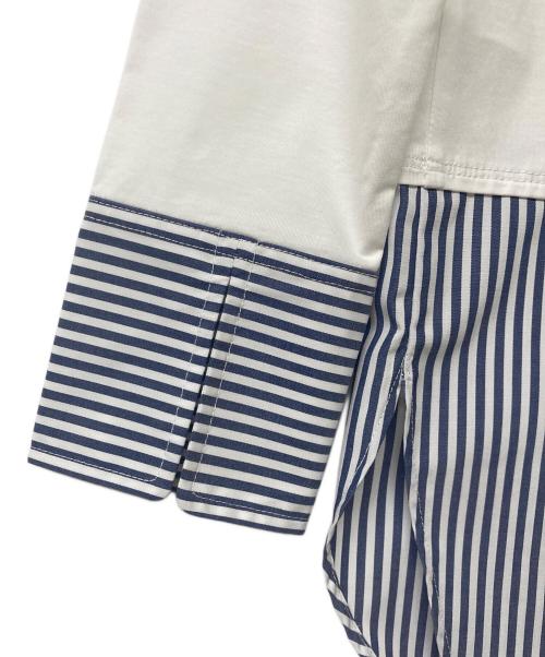 23区（ニジュウサンク）23区 (ニジュウサンク) 23AW ナチュラルコットンベアコンビ カットソー ホワイト×ブルー サイズ:38 未使用品の古着・服飾アイテム