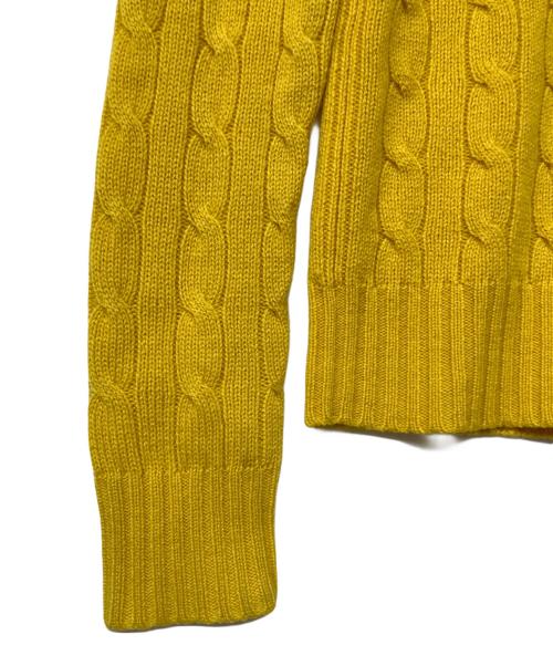 RALPH LAUREN（ラルフローレン）RALPH LAUREN (ラルフローレン) SLIM FIT カシミヤケーブルニット イエロー サイズ:Sの古着・服飾アイテム