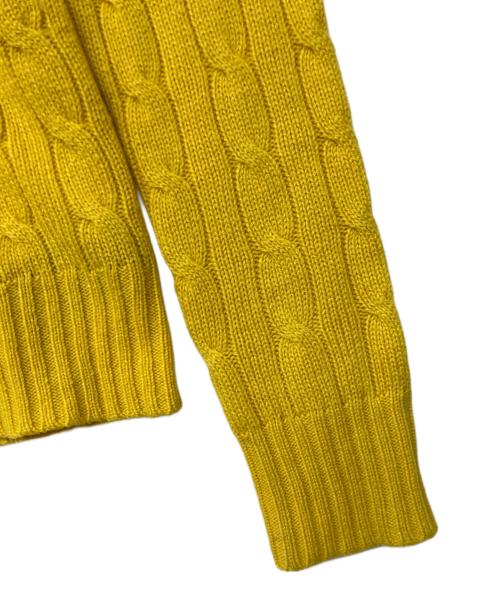 RALPH LAUREN（ラルフローレン）RALPH LAUREN (ラルフローレン) SLIM FIT カシミヤケーブルニット イエロー サイズ:Sの古着・服飾アイテム