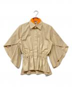 FENDIフェンディ）の古着「ベルスリーブシャツブラウス」｜ベージュ